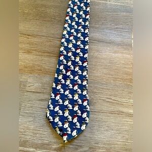 VTG Peanuts Snoopy Golf Neck Tie Silk Blue White Mens Dress Tie Sporty One Size